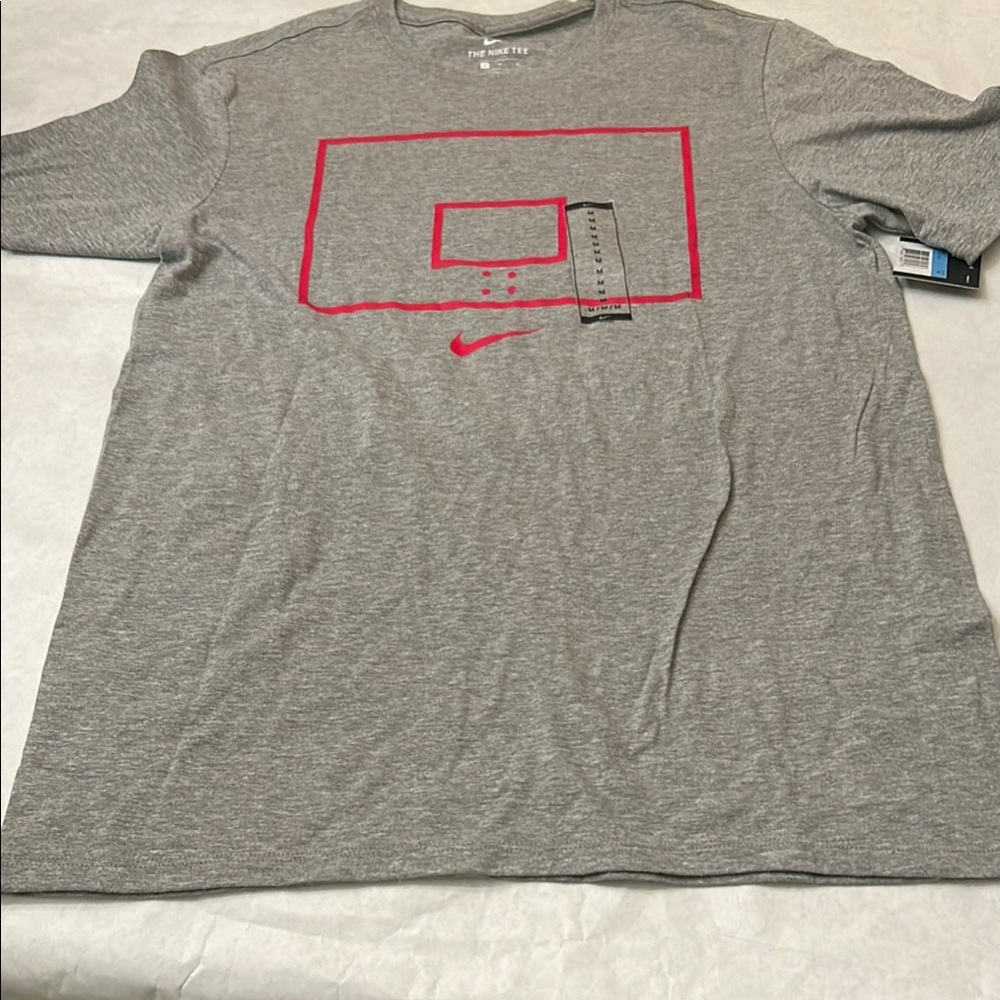 Nike Gray and Red Short Sleeve Tee